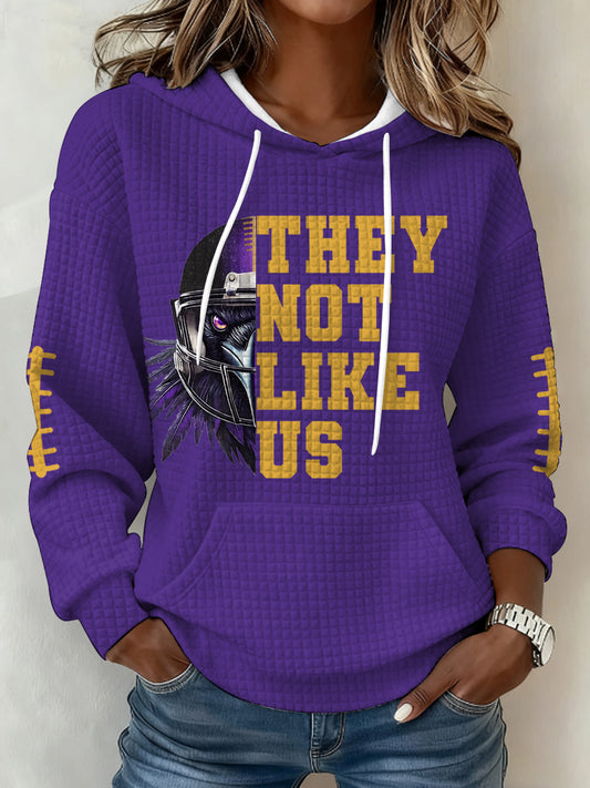 Women's The Not Like Us Football Fans Gameday Casual Waffle Hoodie