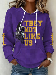 Women's The Not Like Us Football Fans Gameday Casual Waffle Hoodie