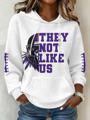 Women's The Not Like Us Football Fans Gameday Casual Waffle Hoodie