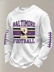 Men's Football Fans Gameday Casual Waffle Long Sleeve T-Shirt
