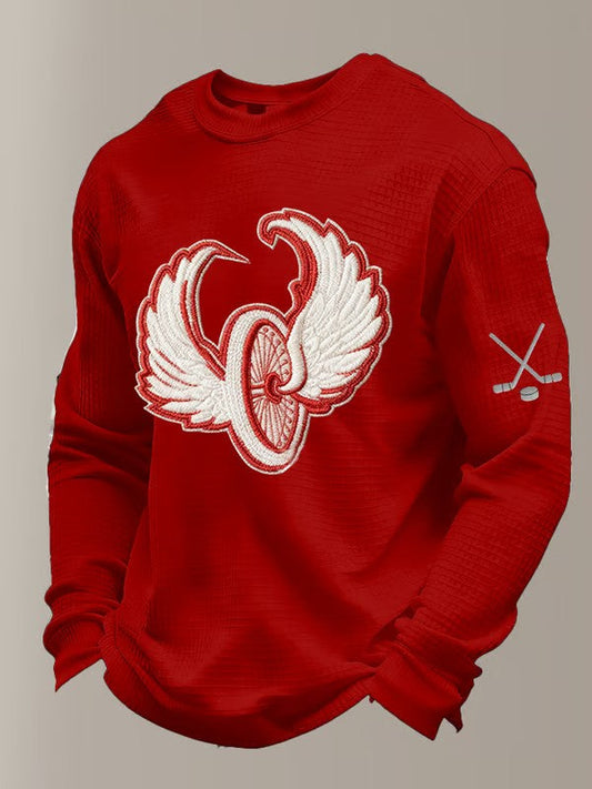 Men's Hockey Waffle Printed Sweatshirt