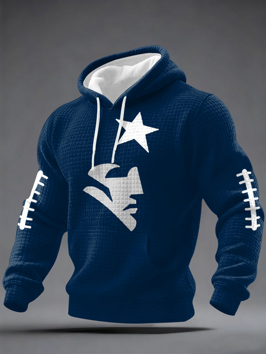 Men's Football Fans Gameday Casual Checkered Hoodie