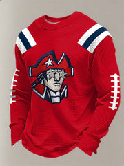 Men's Football Fans Gameday Casual Waffle Long Sleeve T-Shirt