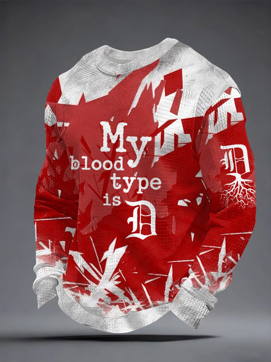 Men's Detroit Hockey Inspired Waffle Sweatshirt