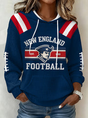 Women's Football Fans Gameday Casual Waffle Hoodie