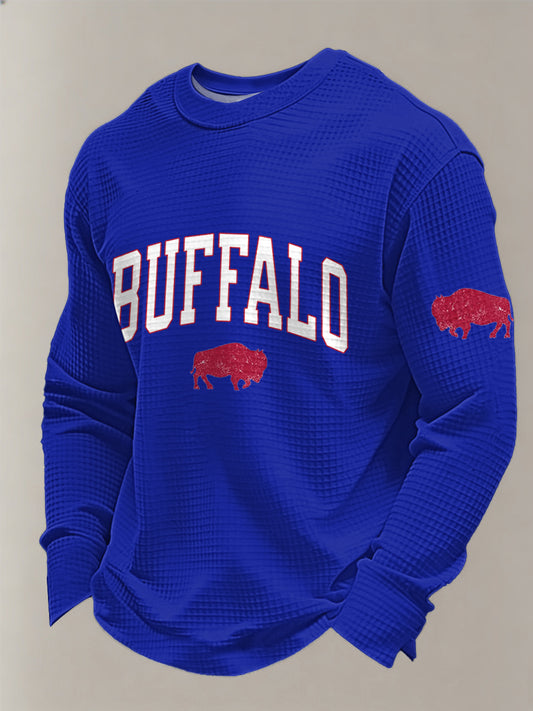 Men's Football Fans Gameday Print Waffle Sweatshirt