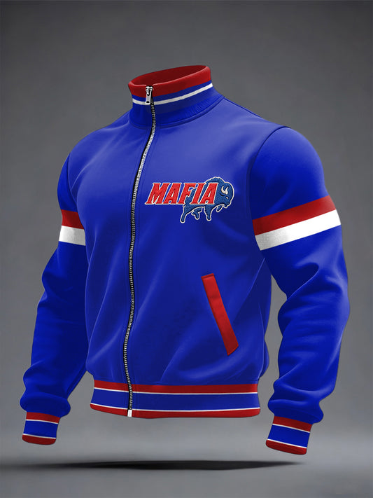 Men's Football Fans Gameday Print Casual Zipper Sweatshirt