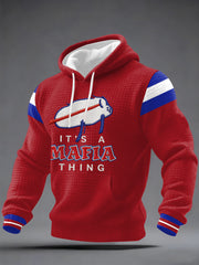 Men's It‘s A Mafia Thing Football Fans Gameday Casual Checkered Cotton Hoodie