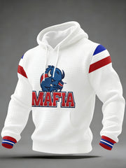 Men's Bills Mafia Football Fans Gameday Casual Checkered Hoodie
