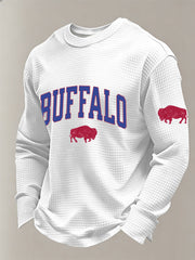 Men's Football Fans Gameday Print Waffle Sweatshirt