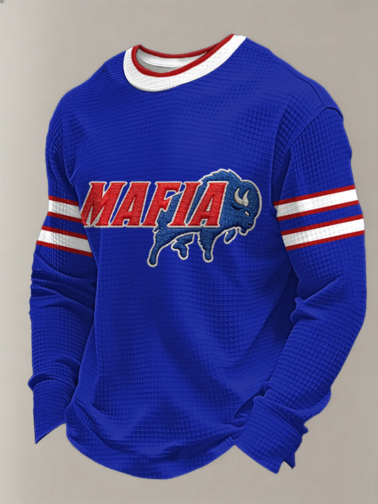 Men's Football Fans Gameday Print Waffle Sweatshirt