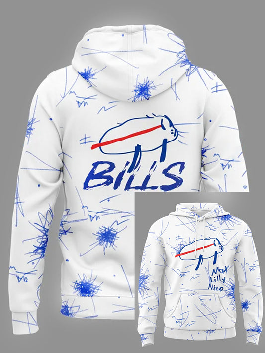 Men's Bills Football Fans Gameday Casual Hoodie