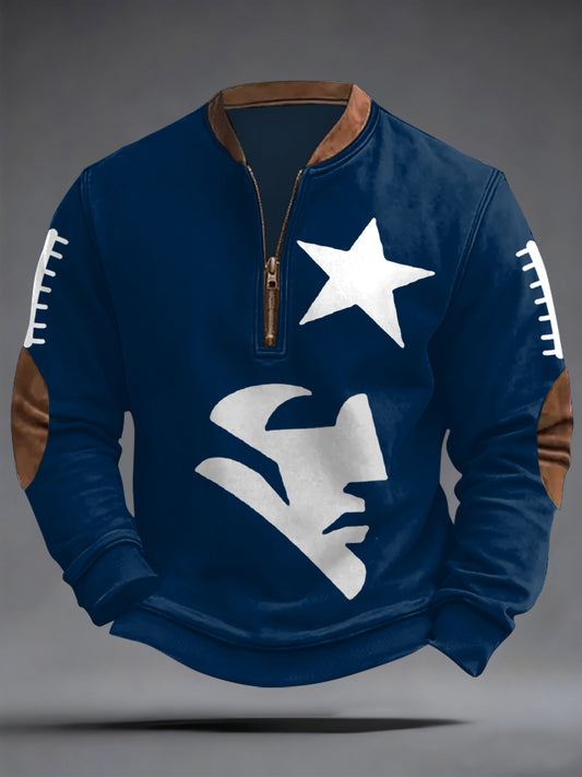 Men's Football Fans Gameday Casual Zipper Pullover