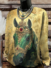 Women's Horse Art Print Sweatshirt