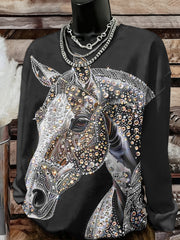 Women's Horse Art Print Sweatshirt