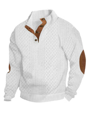 Men's Warm Knit Jacquard Casual Buttons Pullover