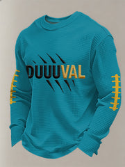 Men's DUUUVAL Football Fans Gameday Casual Waffle Long Sleeve T-Shirt