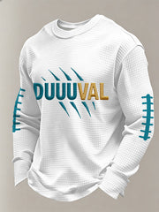 Men's DUUUVAL Football Fans Gameday Casual Waffle Long Sleeve T-Shirt