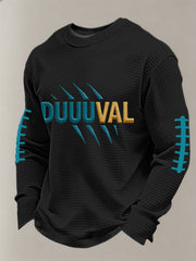 Men's DUUUVAL Football Fans Gameday Casual Waffle Long Sleeve T-Shirt