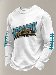 Men's DUUUVAL Football Fans Gameday Casual Waffle Long Sleeve T-Shirt