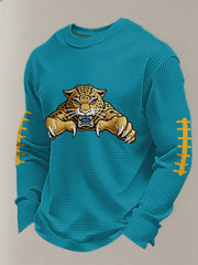Men's Football Fans Gameday Casual Waffle Long Sleeve T-Shirt