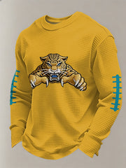Men's Football Fans Gameday Casual Waffle Long Sleeve T-Shirt