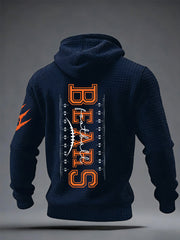 Men's Good Better Best Print Football Fans Gameday Casual Checkered Cotton Hoodie