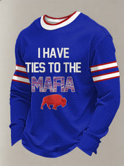 Men's Football Fans Gameday Casual Waffle Long Sleeve T-Shirt