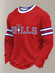 Men's Football Fans Gameday Casual Waffle Long Sleeve T-Shirt