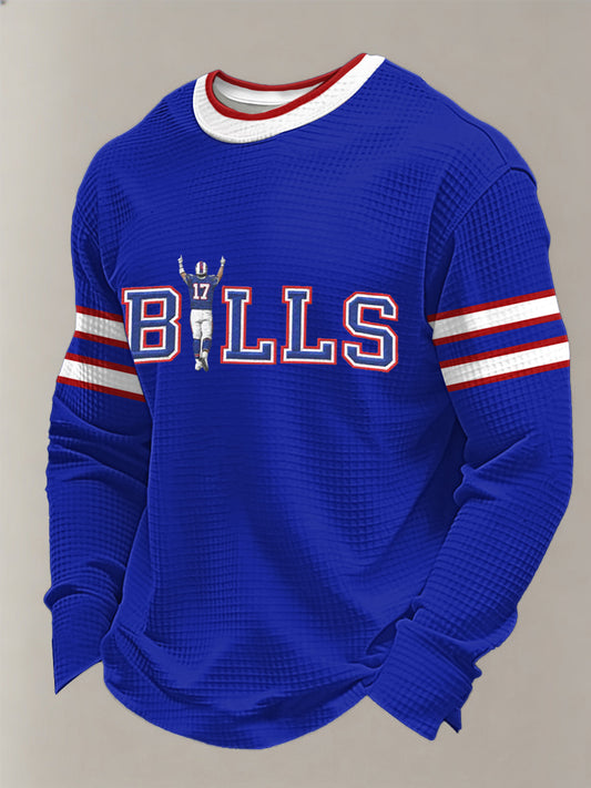 Men's Football Fans Gameday Casual Waffle Long Sleeve T-Shirt