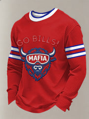 Men's Football Fans Gameday Casual Waffle Long Sleeve T-Shirt