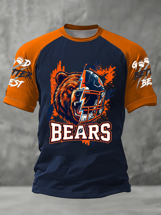 Men's Good Better Best Print Football Fans Gameday Casual Short Sleeve T-shirt