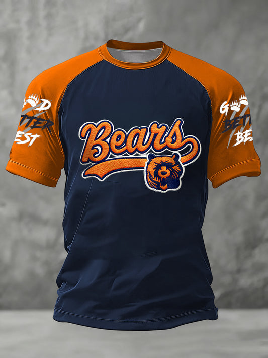 Men's Good Better Best Print Football Fans Gameday Casual Short Sleeve T-shirt