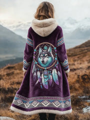 Women's Aztec Cozy Plush Long Cardigan