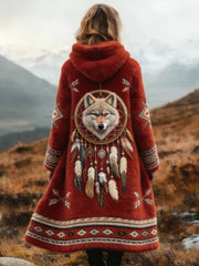 Women's Aztec Cozy Plush Long Cardigan