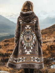 Women's Aztec Cozy Plush Long Cardigan