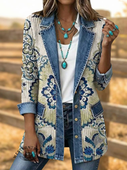 Women's Western Pattern Printed Blazer