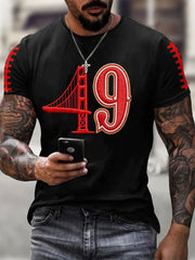 Men's American Football Print Casual T-Shirt