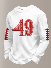 Men's American Football Waffle Knit Casual T-Shirt
