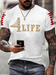 Men's American Football Print Casual T-Shirt
