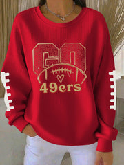 Women's American Football Printed Casual Sweatshirt