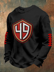 Men's American Football Waffle Knit Casual T-Shirt