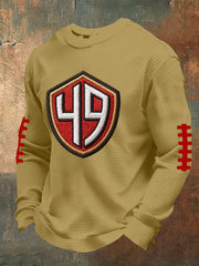 Men's American Football Waffle Knit Casual T-Shirt