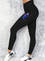 Women's Buffalo Print Football Fans Gameday Casual Velvet Leggings