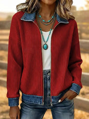 Women's Vintage Western Flower Art Patchwork Denim Jacket
