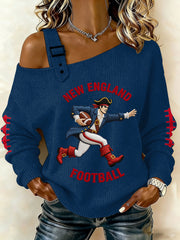 Women's Football Fans Gameday Casual Off-Shoulder Top