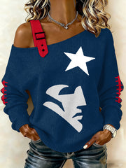 Women's Football Fans Gameday Casual Off-Shoulder Top