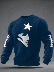 Men's Football Fans Gameday Casual Checkered Sweatshirt