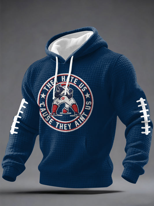 Men's They Hate Us Cause They Ain't Us Gift For Football Fans Gameday Checkered Hoodie
