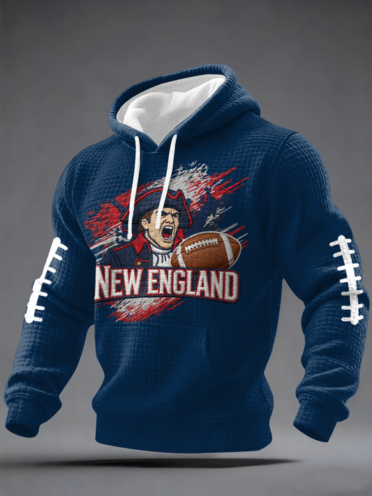 Men's  Football Fans Gameday Casual Checkered Hoodie